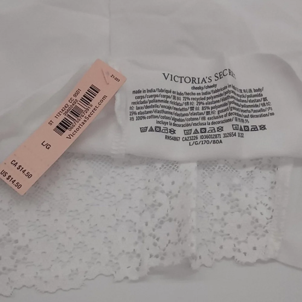 Victoria's Secret Sexy Illusions No-Show Lace Cheeky Panty White - Picture 7 of 9